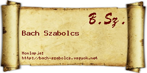 Bach Szabolcs névjegykártya