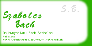 szabolcs bach business card